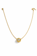 Gold Roman Numeral Crystal Pendant Necklace MYMNL0010