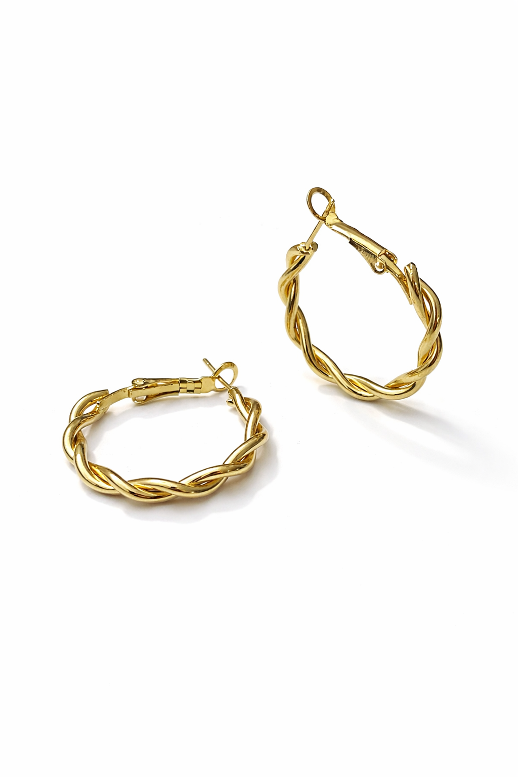 Gold Twisted Hoop Earrings for Women MYMER0010
