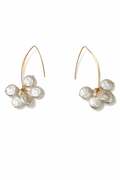 My Mystery Gold Pearl Cluster Drop Earrings for Women MYMER0017