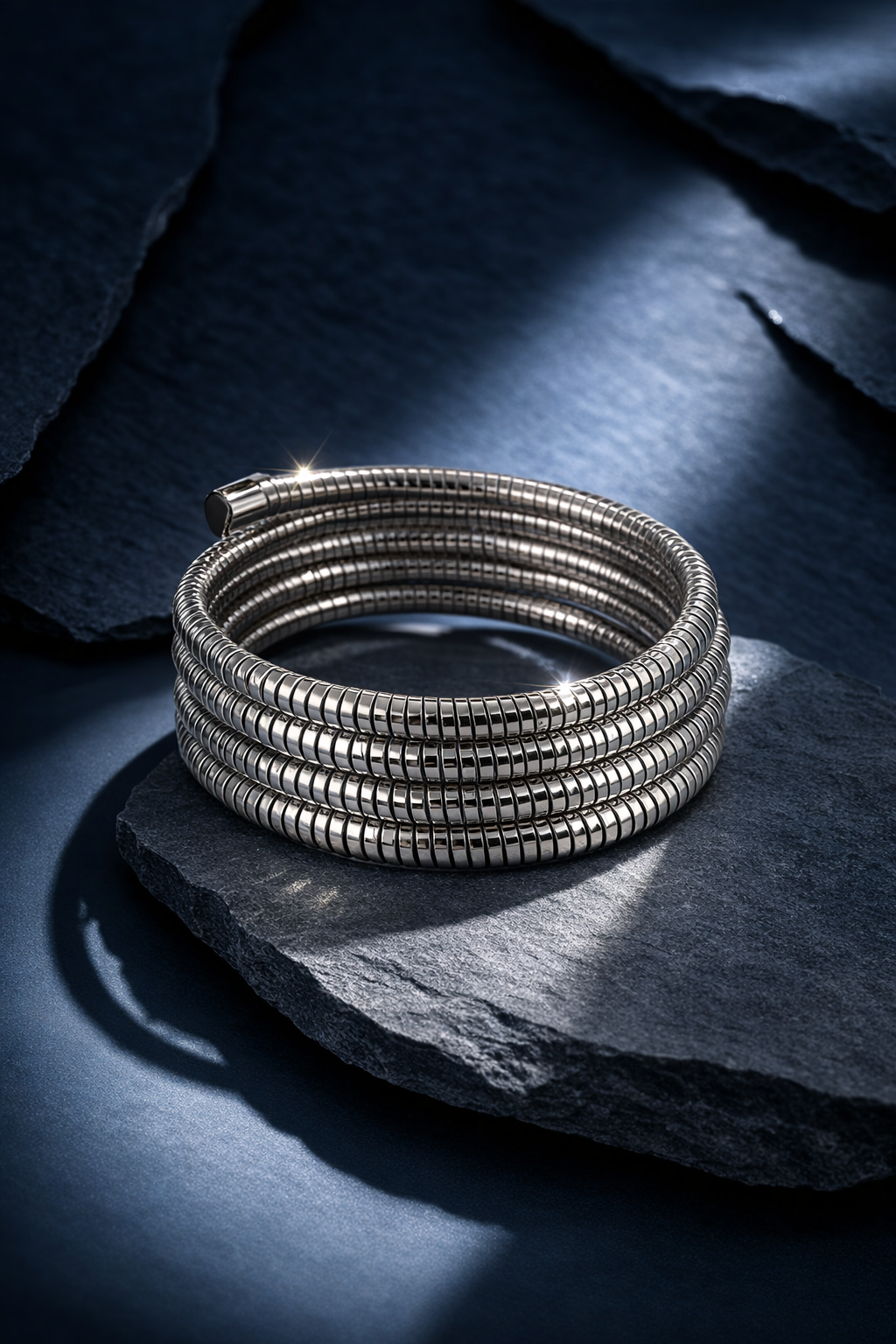 Silver Coil Wrap Bracelet for Women MYMBL0003