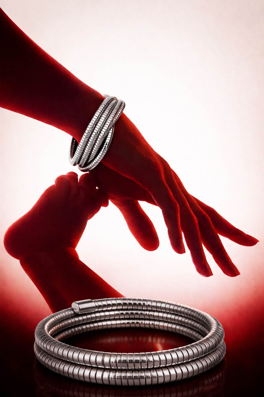 Silver Coil Wrap Bracelet for Women MYMBL0003