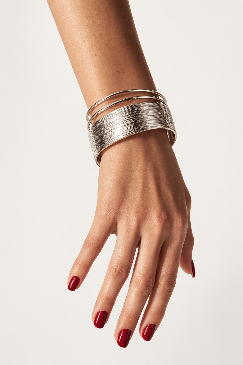 Luna Layered Silver Cuff Bracelet MYMBL0005