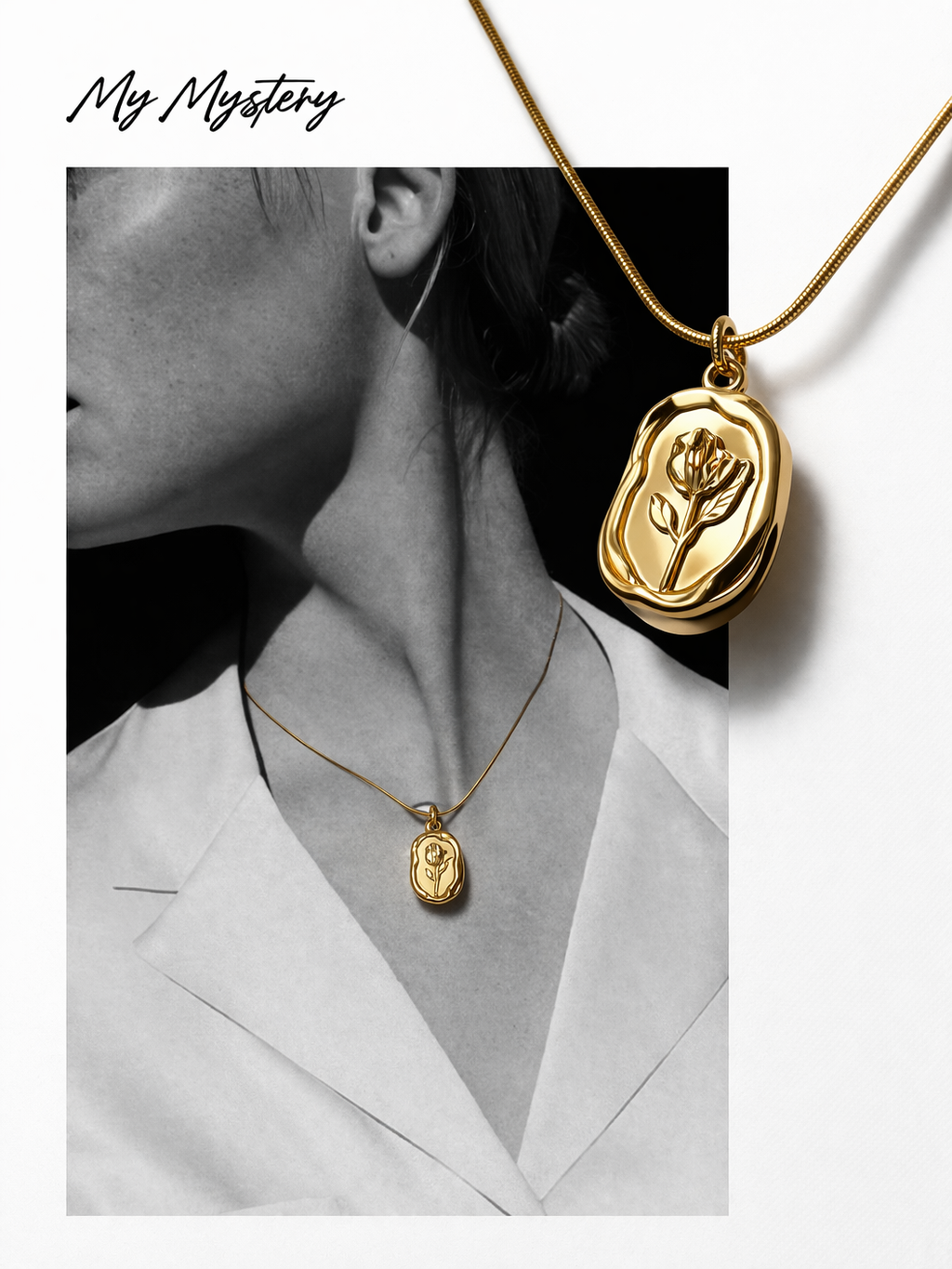 Rose Pendant Necklace for Women MYMNL0008