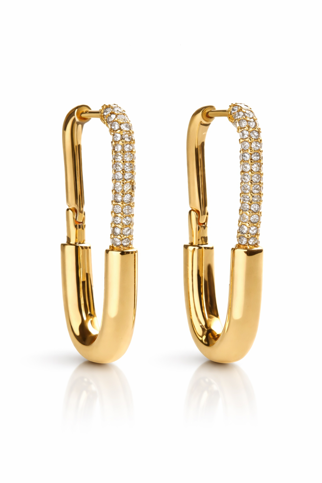 Gold Diamond Huggie Hoop Earrings for Women MYMER0006