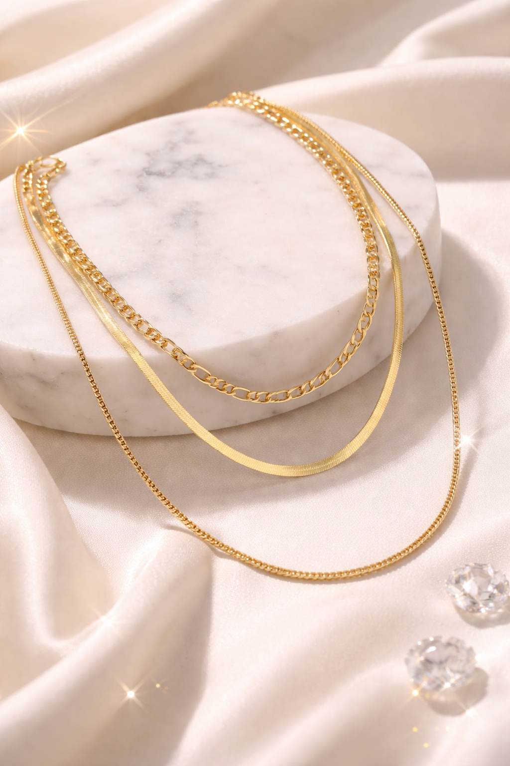 Trinity Layered Chains Necklace MYMNL0001