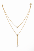 Double Dimond Layer Drop Pendant Necklace MYMNL0011