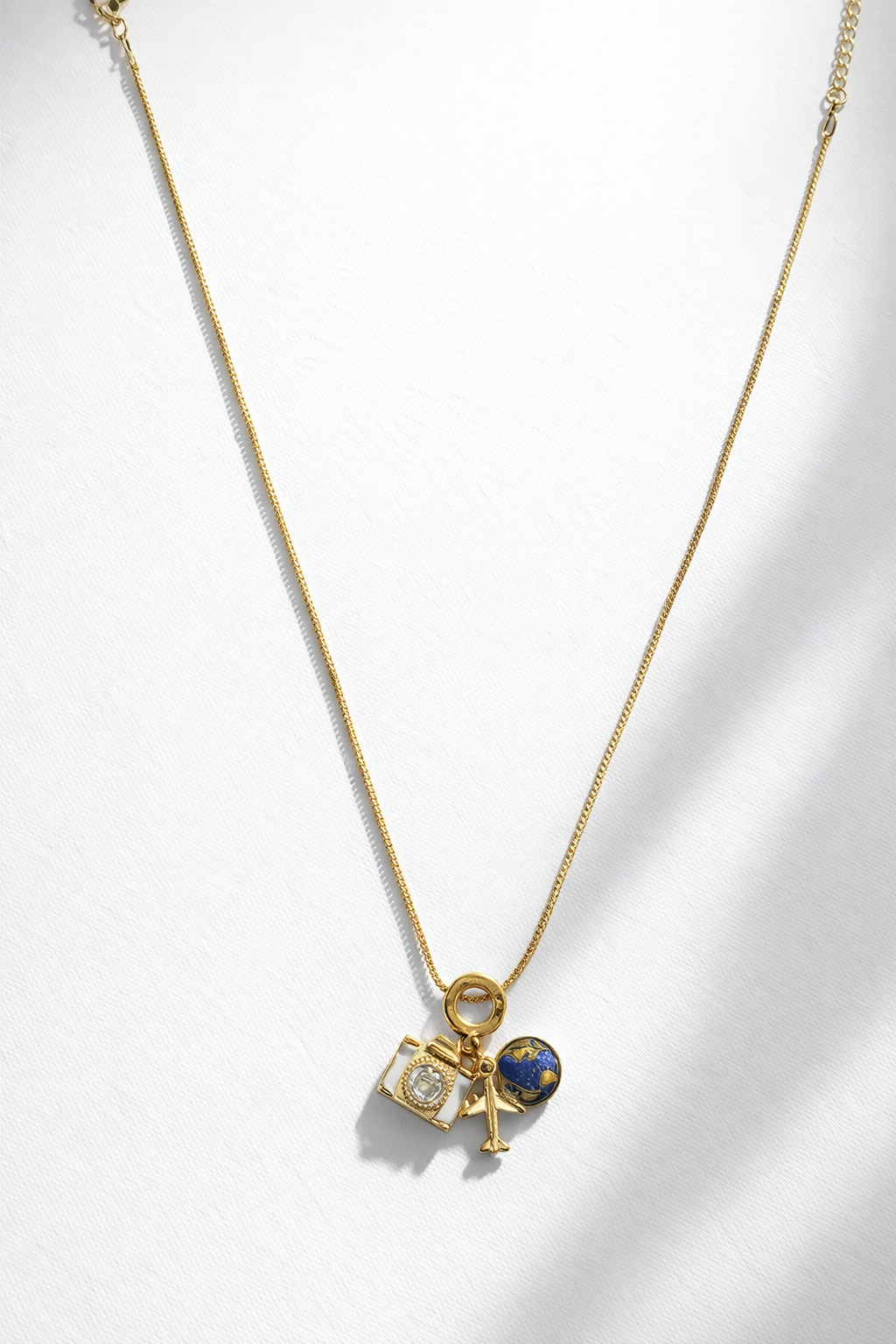Travel Charm Gold Pendant Necklace MYMNL0012