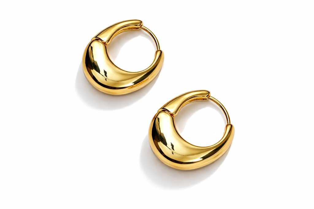 Gold Chunky Hoop Earrings for Women MYMER0009