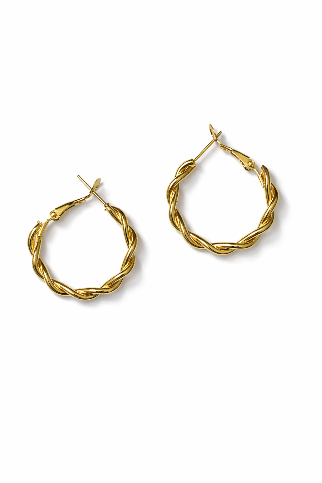 Gold Twisted Hoop Earrings for Women MYMER0010
