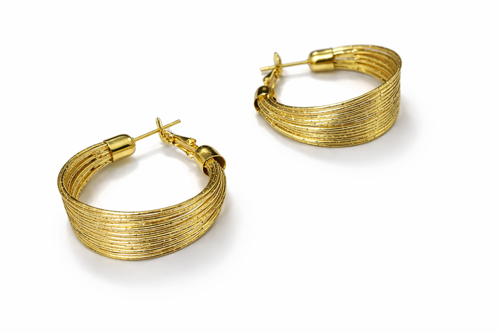 Golden Layered Hoop Earrings for Women MYMER0011