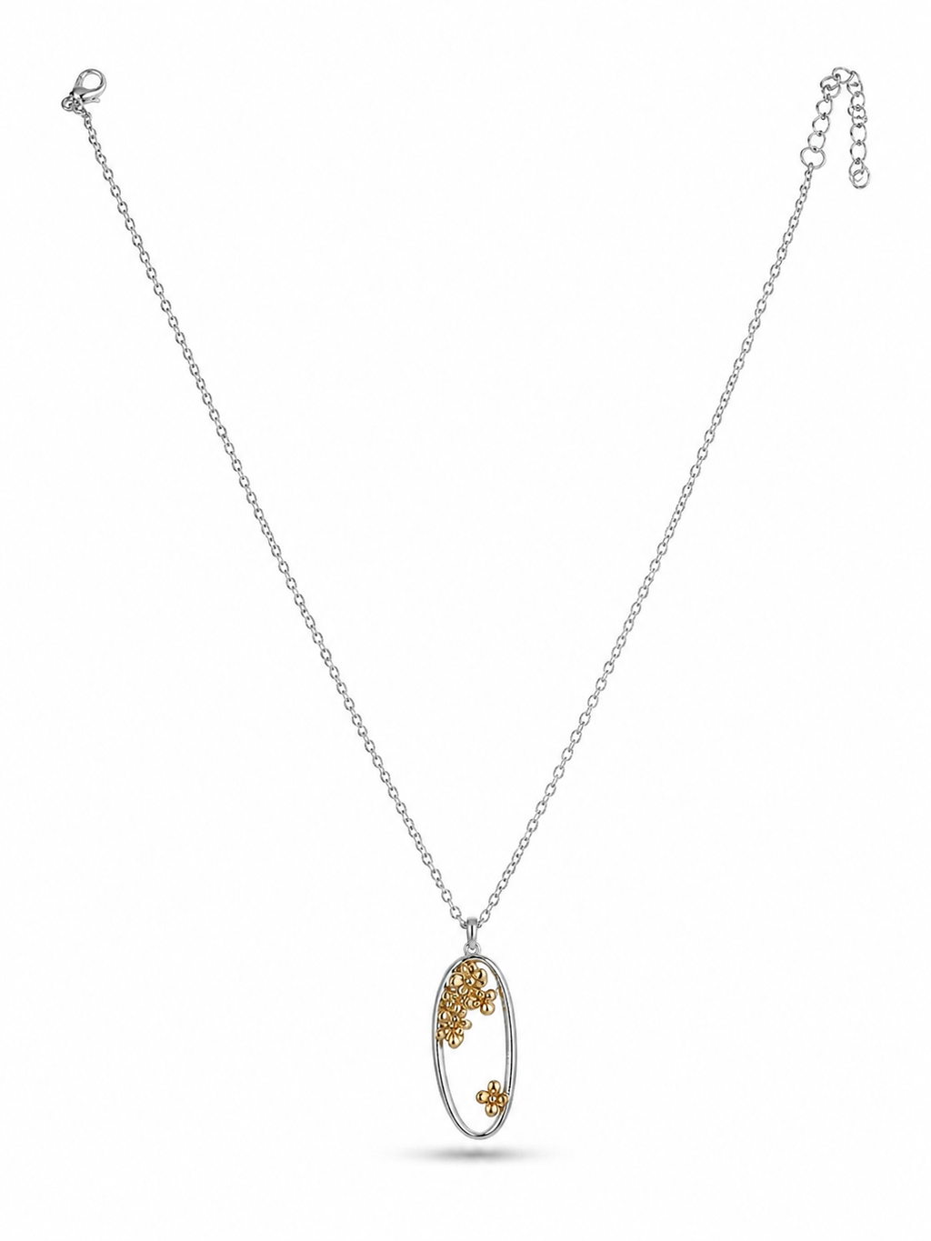 Oval Floral Pendant Necklace MYMNL0017