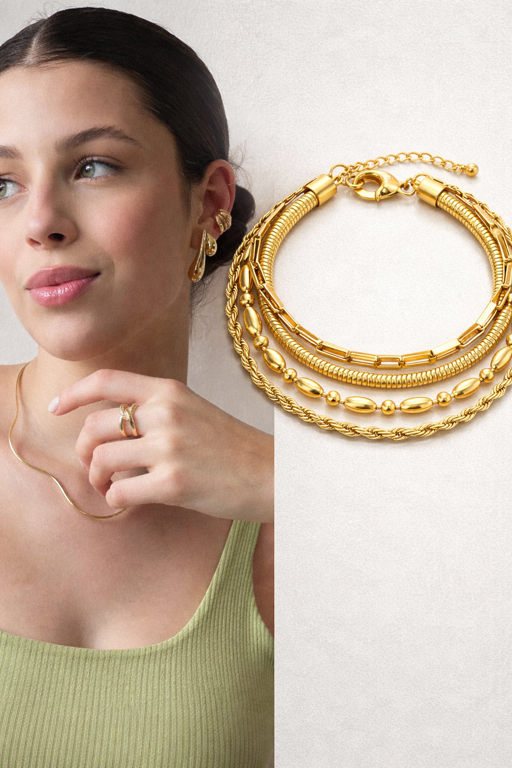 Four Layered Gold Bracelet MYMBL0004