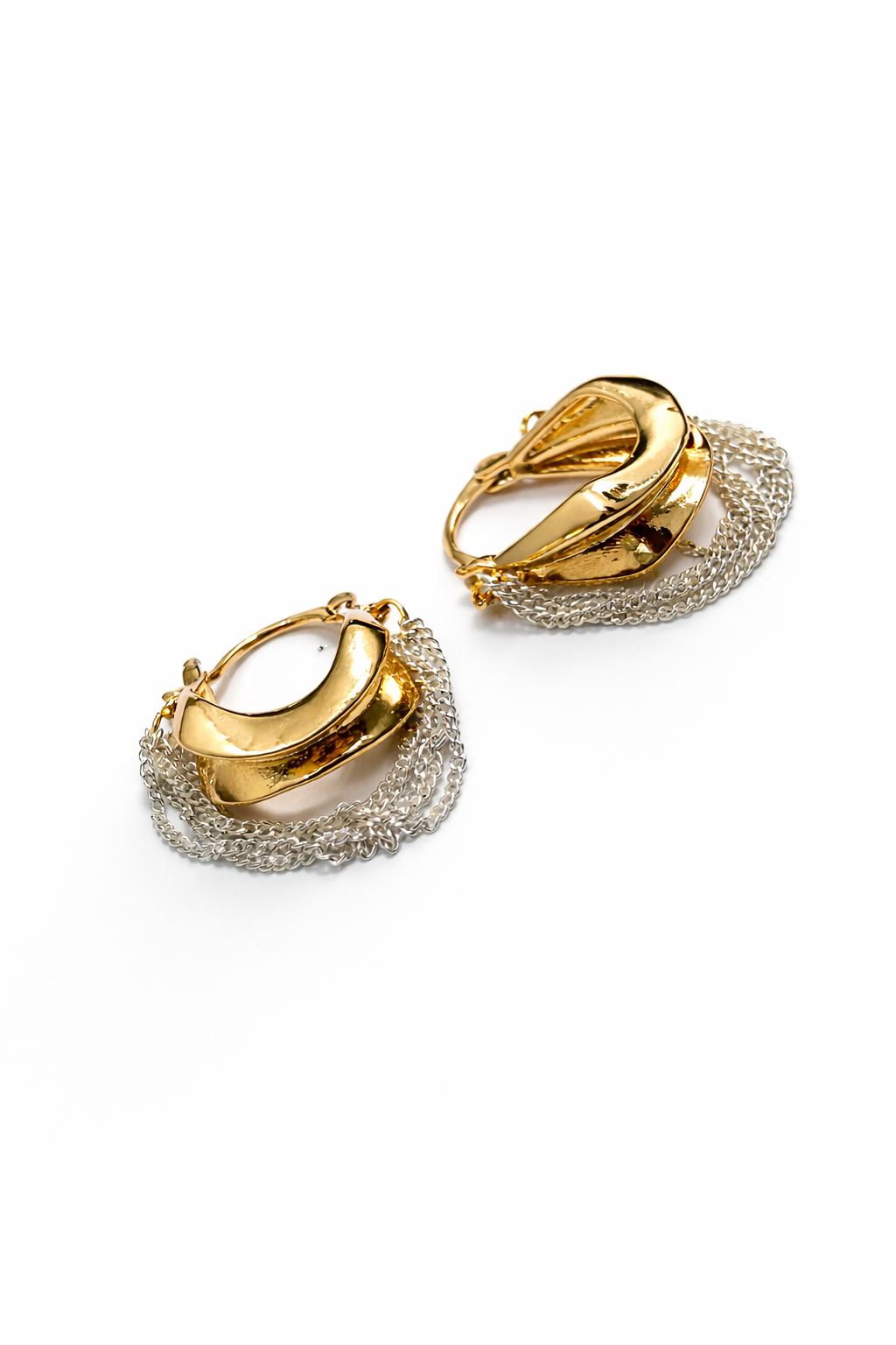 Aura Mixed-Metal Draped Hoop Earrings MYMER0002