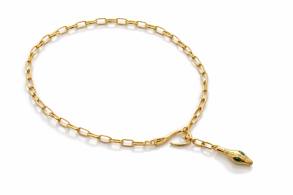 Snake Charm Gold Chain Necklace for Women MYMNL0003