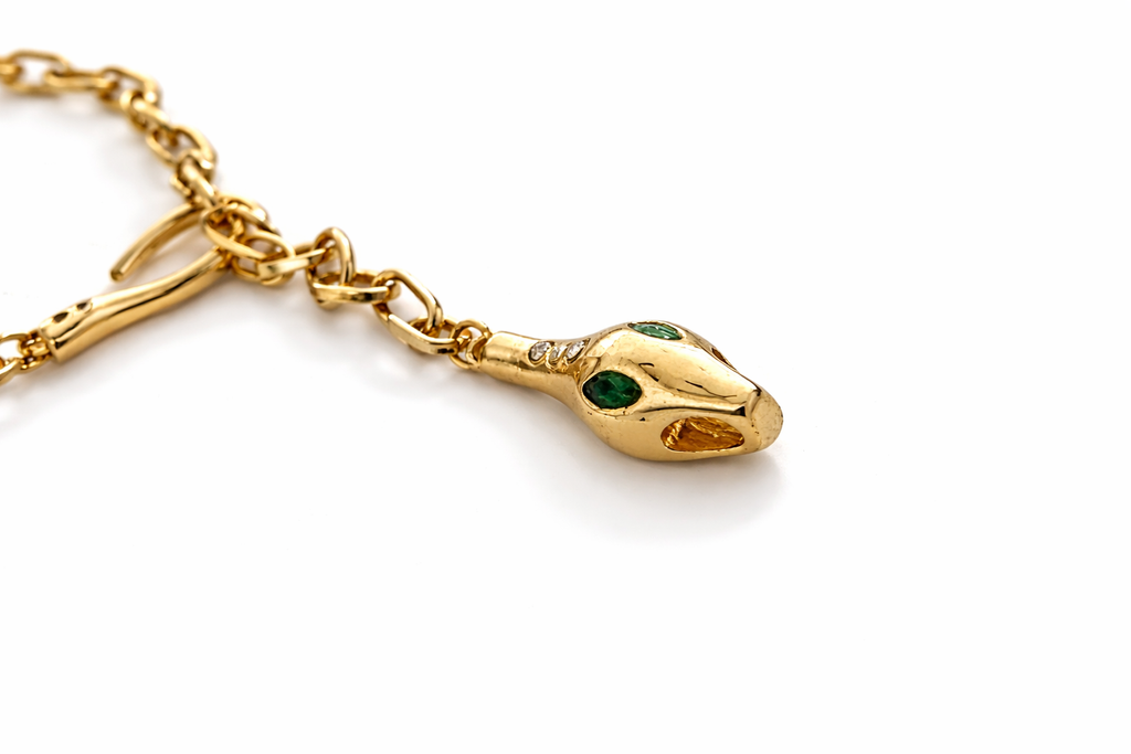 Snake Charm Gold Chain Necklace for Women MYMNL0003