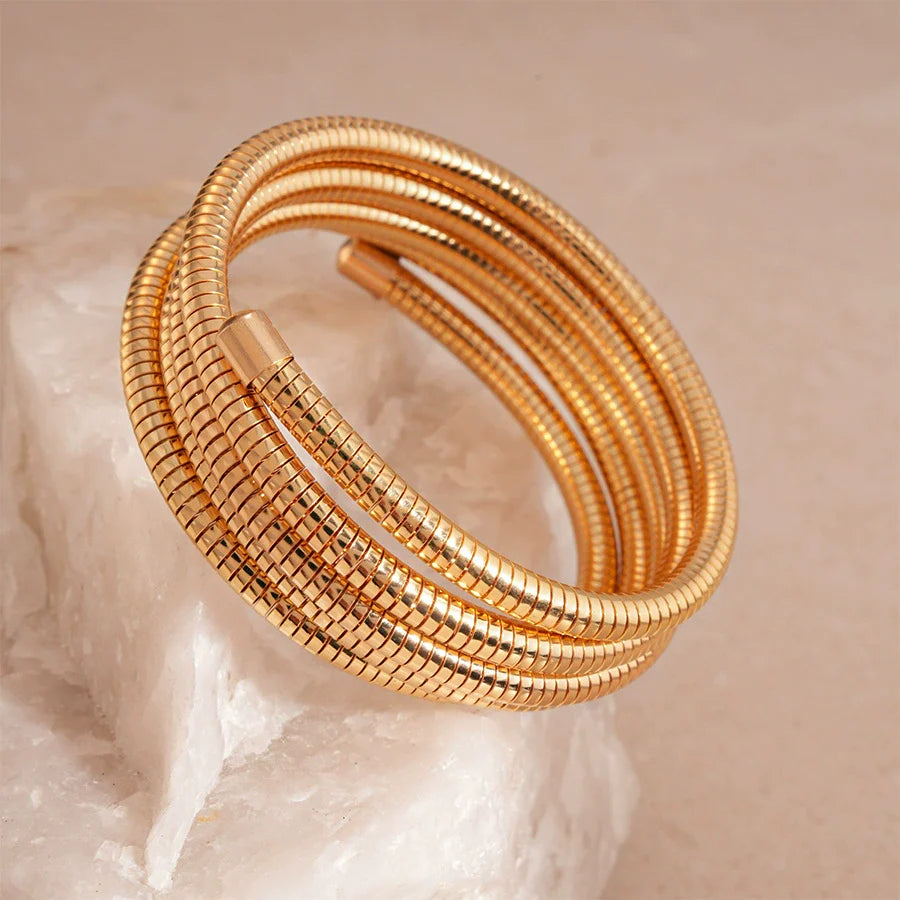 Silver Coil Wrap Bracelet for Women MYMBL0003