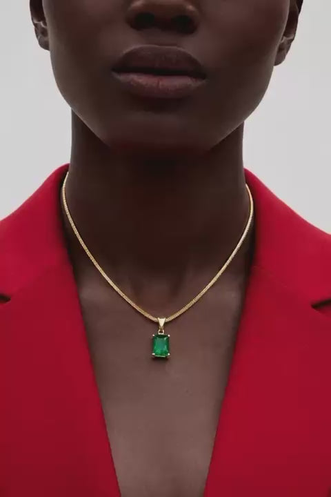 Emerald Glow Pendant Necklace MYMNL0004